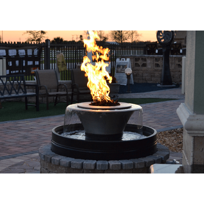 The Outdoor Plus Cazo 360 Fire & Water Bowl in Smooth Patina Copper