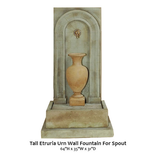 Giannini’s Garden Ornaments Tall Etruria Urn Wall Fountain For Spout