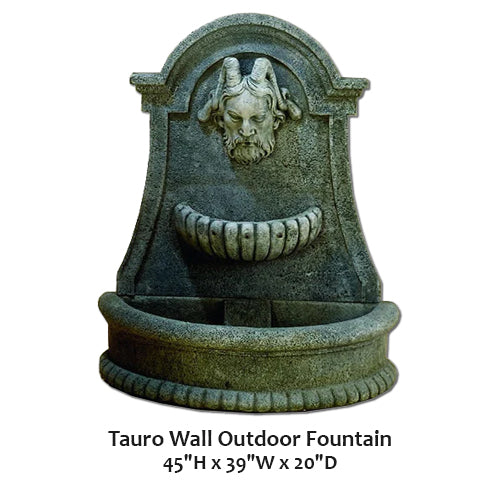 Giannini’s Garden Ornaments Tauro Wall Outdoor Fountain
