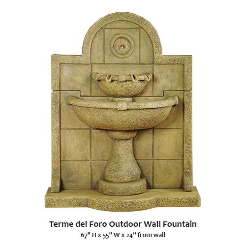 Giannini’s Garden Ornaments Terme del Foro Outdoor Wall Fountain