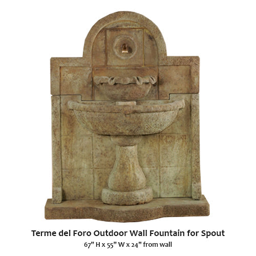 Giannini’s Garden Ornaments Terme del Foro Outdoor Wall Fountain for Spout