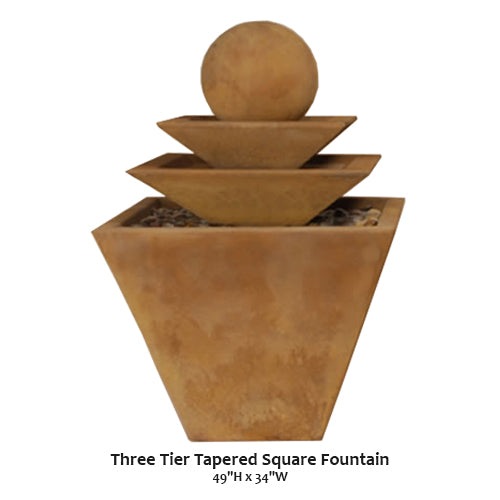Giannini’s Garden Ornaments Three Tier Tapered Square Fountain