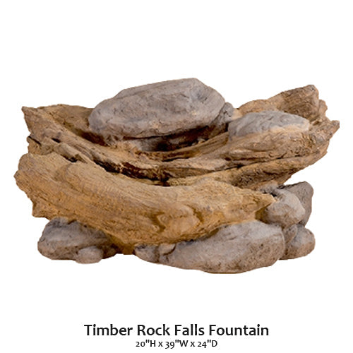 Giannini’s Garden Ornaments Timber Rock Falls Fountain