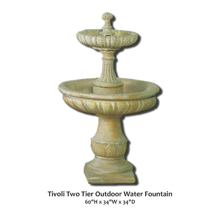 Giannini’s Garden Ornaments Tivoli Two Tier Outdoor Water Fountain
