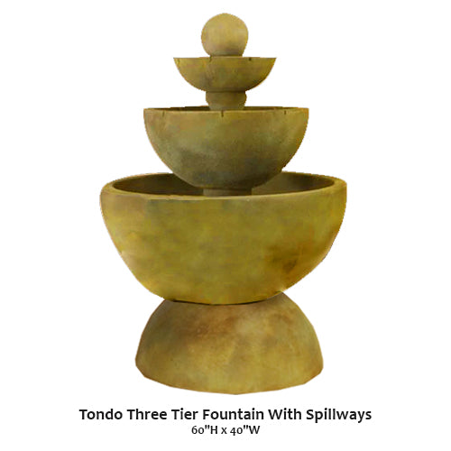 Giannini’s Garden Ornaments Tondo Three Tier Fountain With Spillways