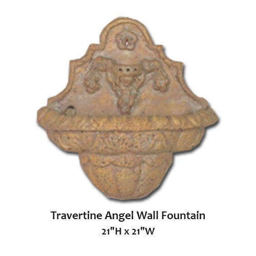 Giannini’s Garden Ornaments Travertine Angel Wall Fountain