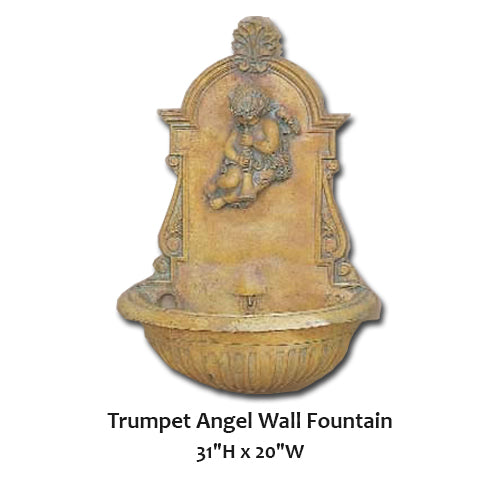 Giannini’s Garden Ornaments Trumpet Angel Wall Fountain