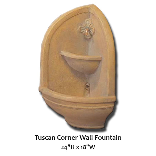 Giannini’s Garden Ornaments Tuscan Corner Wall Fountain