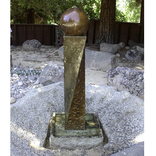 Giannini’s Garden Ornaments Twist Rock Fountain With Ball