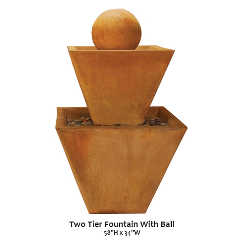 Giannini’s Garden Ornaments Two Tier Fountain With Ball