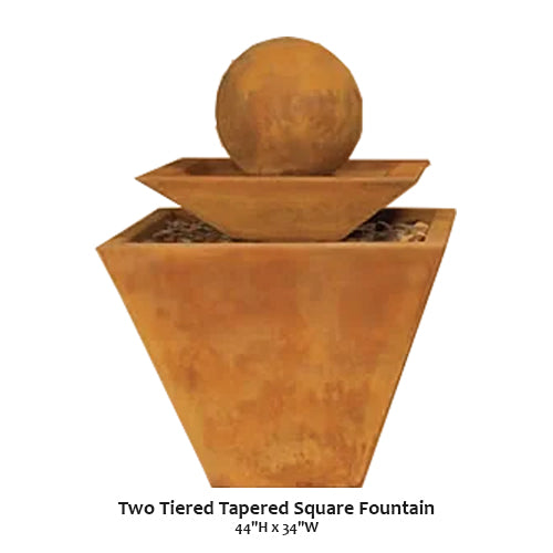 Giannini’s Garden Ornaments Two Tiered Tapered Square Fountain