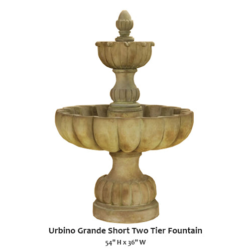 Giannini’s Garden Ornaments Urbino Grande Short Two Tier Fountain