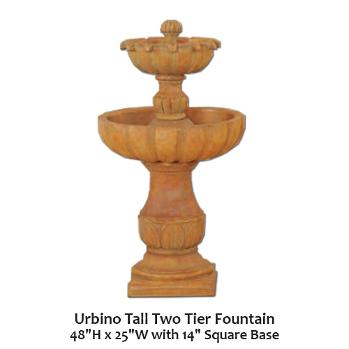 Giannini’s Garden Ornaments Urbino Tall Two Tier Fountain