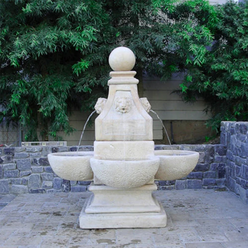 Giannini’s Garden Ornaments Venetian Lion Outdoor Water Fountain