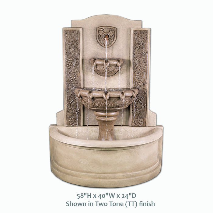 Giannini’s Garden Ornaments Vineyard Wall Fountain