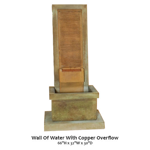Giannini’s Garden Ornaments Wall Of Water With Copper Overflow