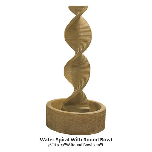 Giannini’s Garden Ornaments  Water Spiral With Round Bowl