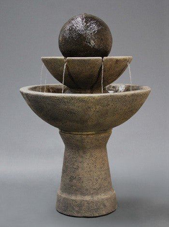 Al's Garden Art 2-Tier Zen Ball Garden Water Fountain - Tall