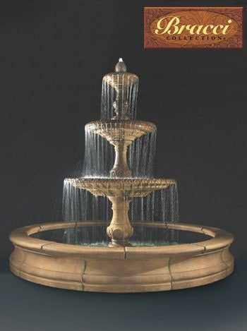 Al's Garden Art 3-Tier Four Seasons Outdoor Water Fountain With Bracci Basin