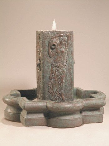 Al's Garden Art Water Maiden Outdoor Fountain in Quatrefoil Basin