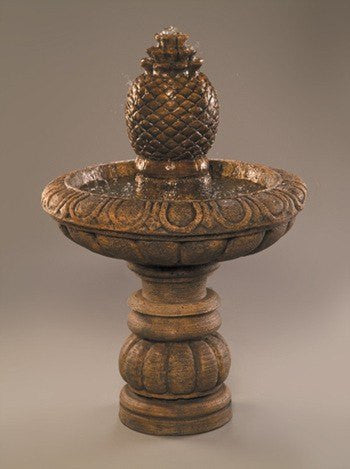 Al's Garden Art Romantica Short Garden Fountain with Extra Large Pineapple Finial