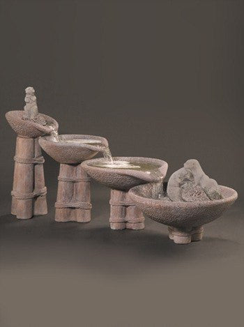 Al's Garden Art Otter Tiered Cast Stone Outdoor Fountain