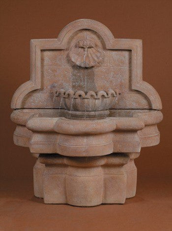 Al's Garden Art Shell Quatrefoil Wall Outdoor Fountain - Small