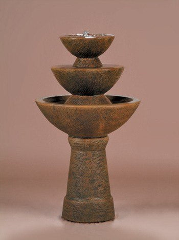 Al's Garden Art Three Tier Color Bowl Garden Fountain - Tall