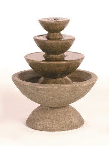 Al's Garden Art 4-Tier Color Bowl Small Garden Water Fountain