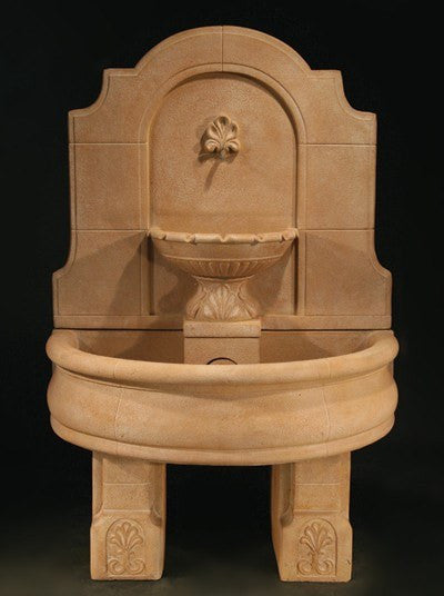 Al's Garden Art Provincial Outdoor Wall Water Fountain With Basin And Pedestals