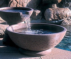 Concrete Scupper Wok Series Fountain — Elite Fountain Supply