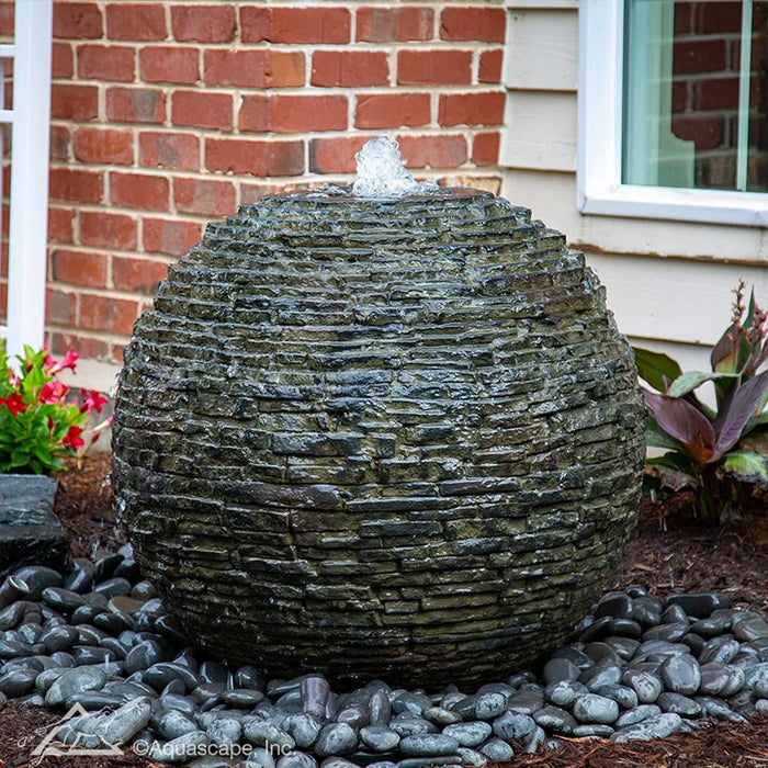 Aquascape Stacked Slate Sphere Fountain Kit - 32" Dia